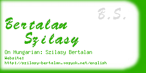 bertalan szilasy business card